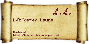 Lóderer Laura névjegykártya